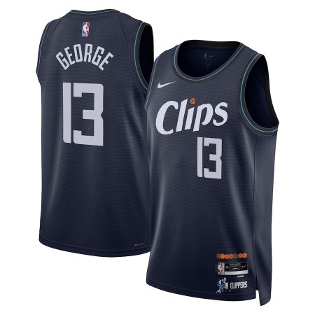 Dres Los Angeles Clippers Paul George Nike 2023-24 City Edition Navy Swingman